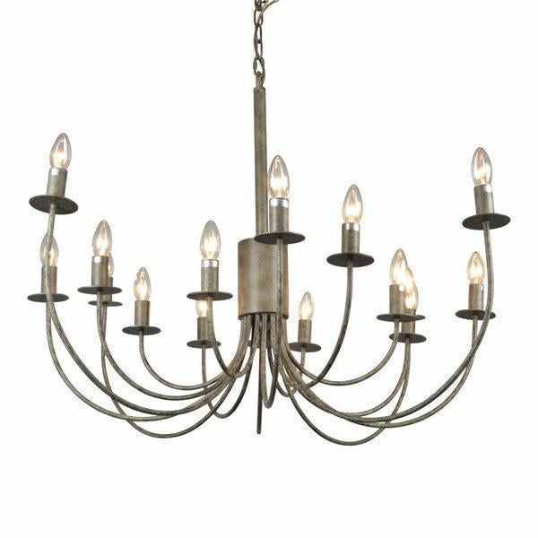 16 Arm Taupe Iron Chandelier 15 Lights Hanging