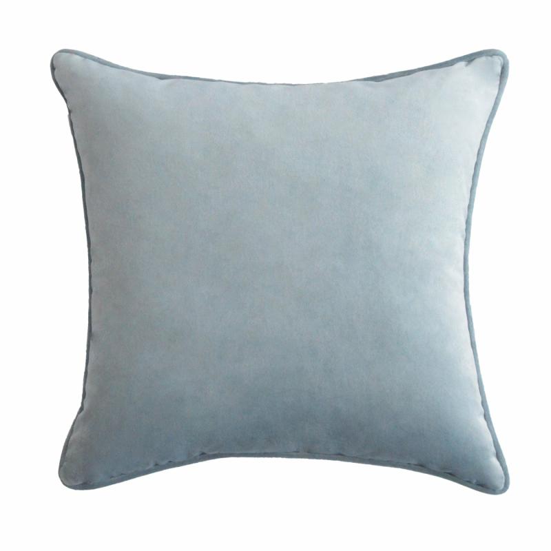 55Cm Throw Cushion Light Blue Velvet Cushions & Throws