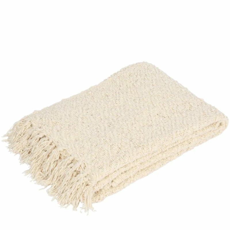 Abbey Cotton Throw Natural 130X170Cm Cushions & Throws