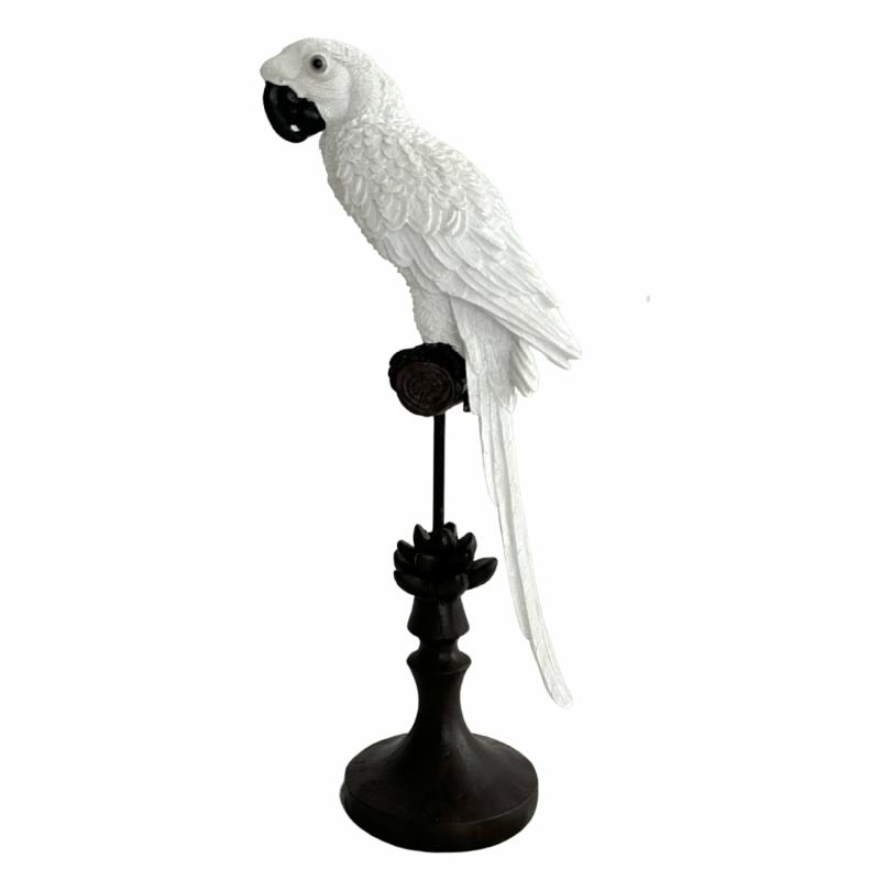 Alexa Parrot Sculpture White Decor