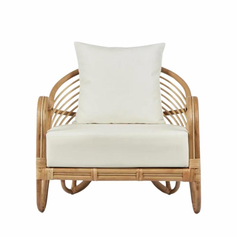 Alexis Armchair Natural/White Fabric Armchairs