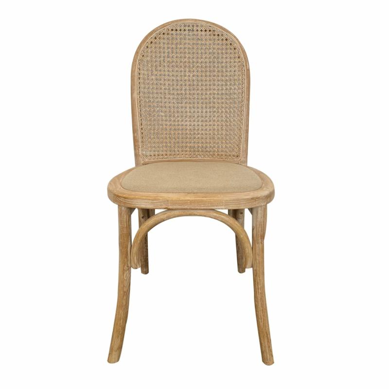 Alwyn Rattan Elm Wood Dining Chair Grey Dust Chairs