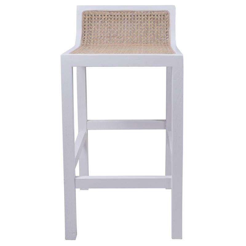 Amalfi Elm Wood And Rattan Barstool White Bar Stools