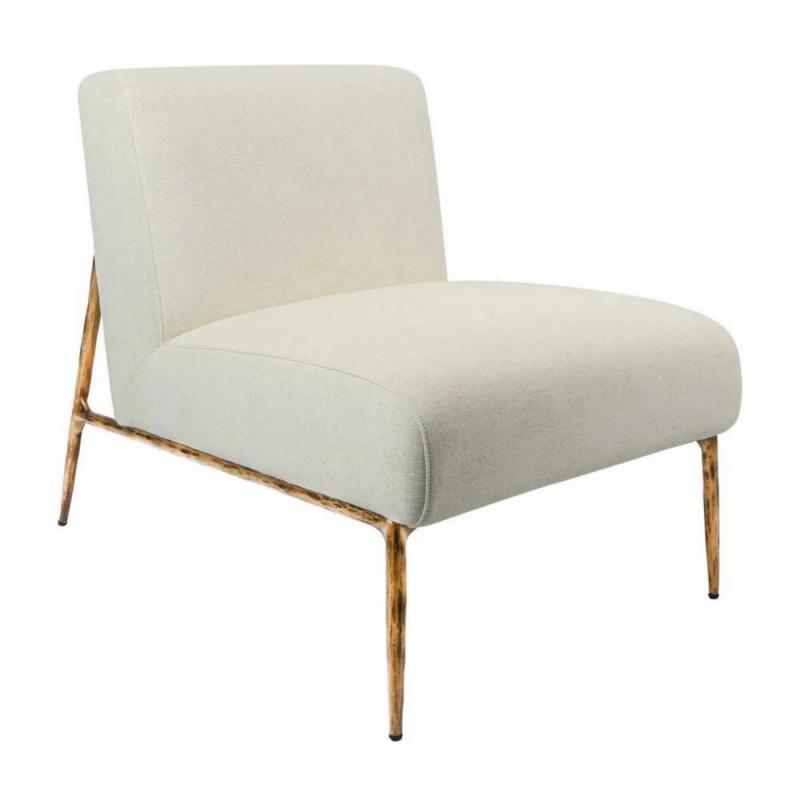 Aries Leisure Chair Gold In Natural Linen Armchairs