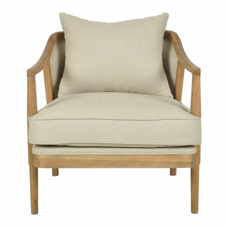 Asteria Oakwood Linen Armchair Armchairs