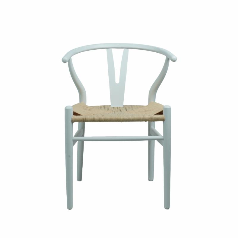 Atlas Dining Chair White Frame Natural Seat Chairs