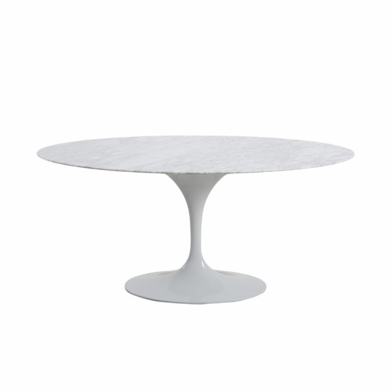 Aurora Oval Dining Table Marble White 160Cm Dining Tables