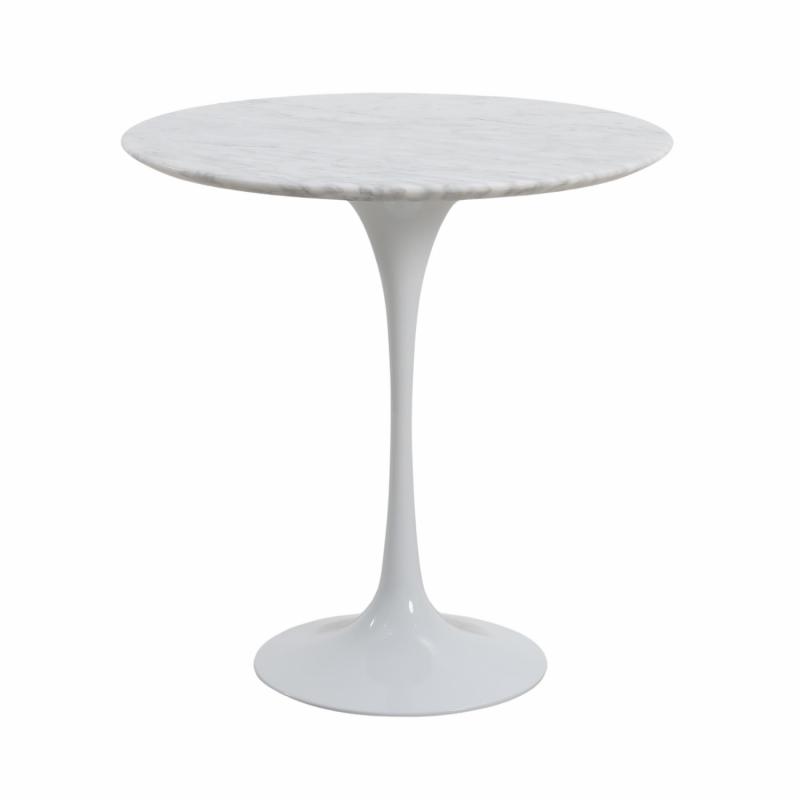 Aurora Round Side Table Marble White Side Tables