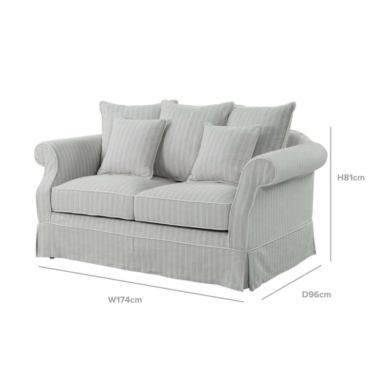 Avalon Hamptons 2 Seat Sofa Cloud Stripe 2 Seaters