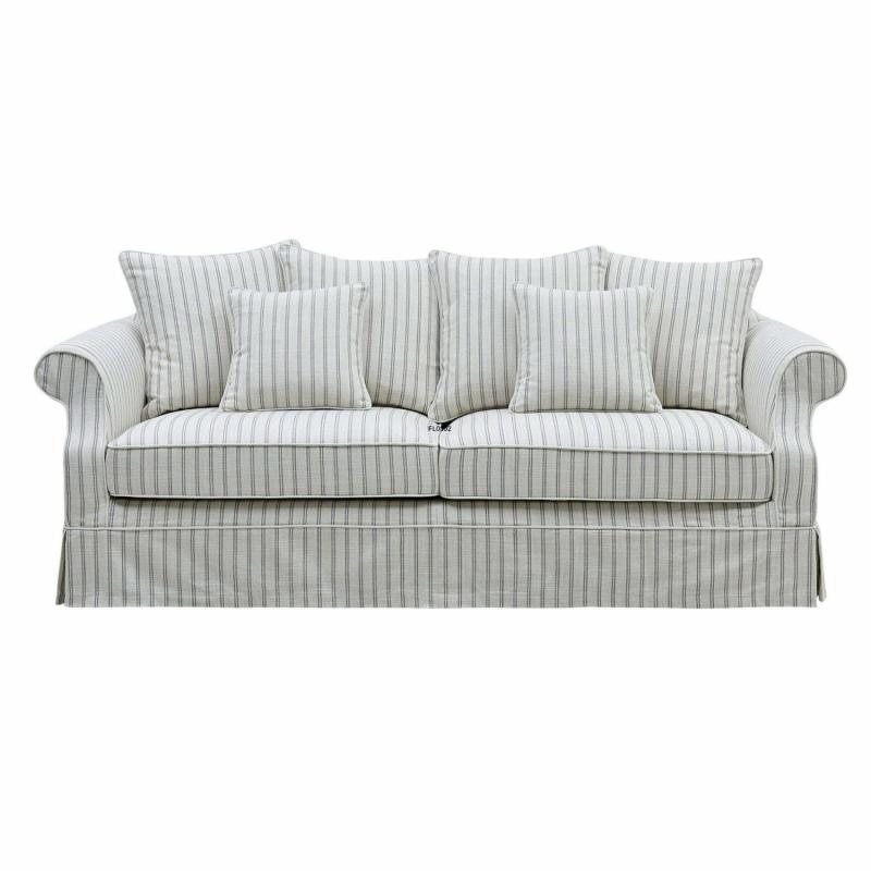 Avalon Hamptons 3 Seat Sofa Stone Stripe 3 Seaters