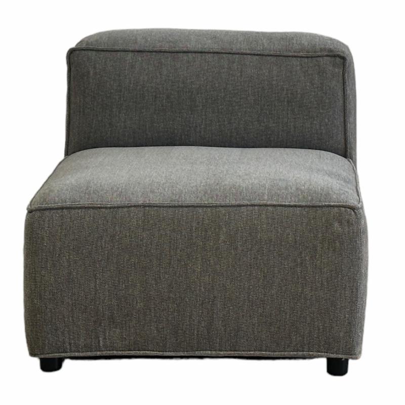 Barcelona 1-Seater Armless Grey Armchairs