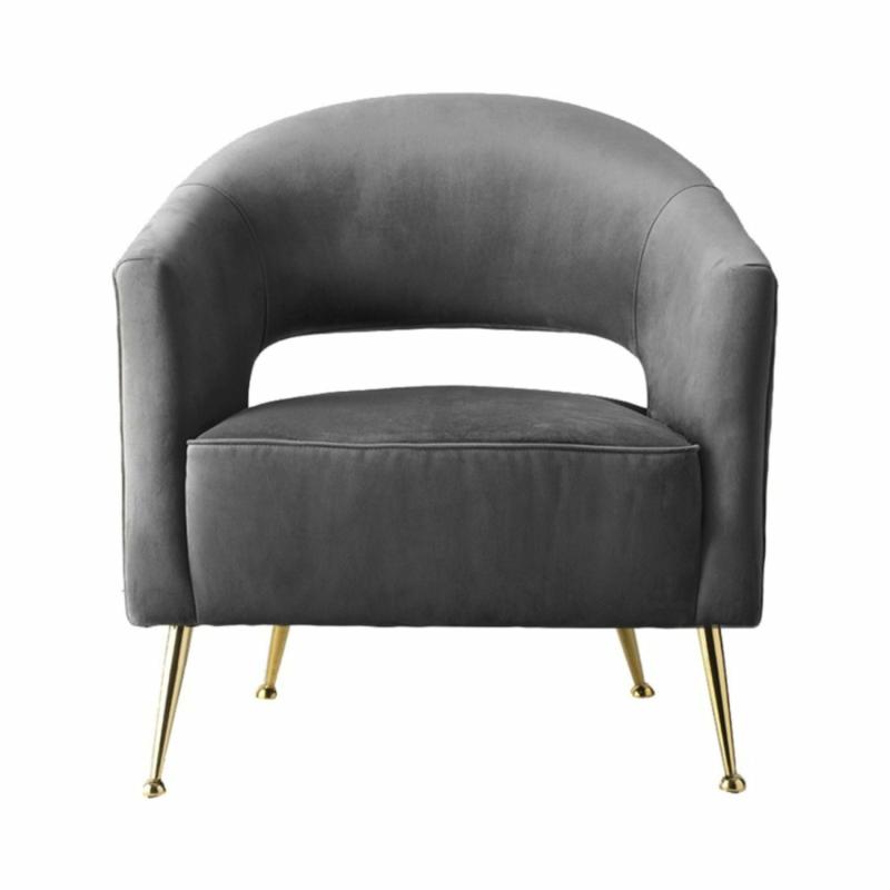 Barletta Armchair Grey Velvet Armchairs