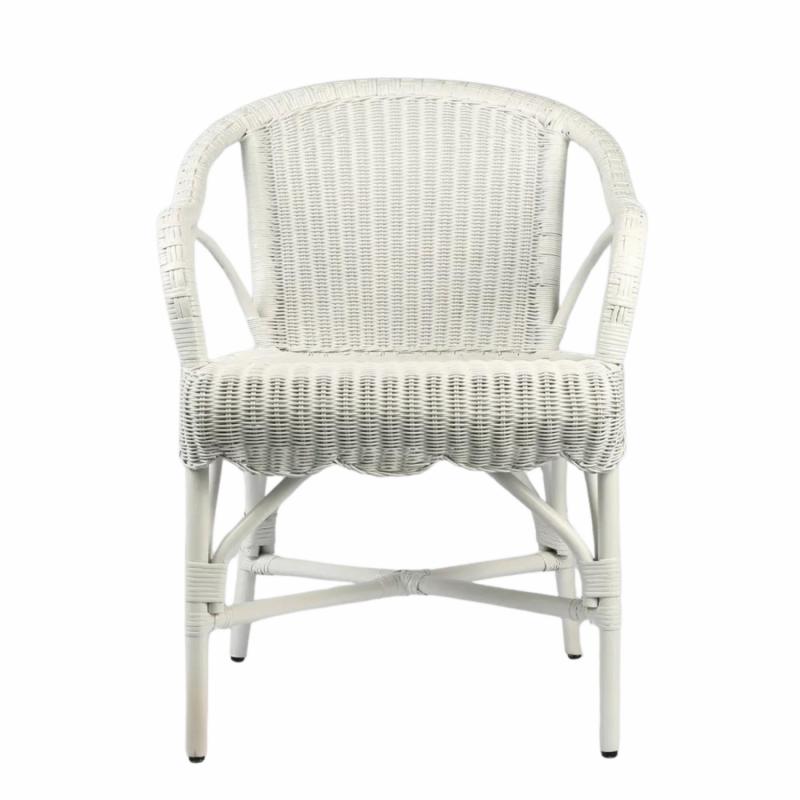 Belle Rattan Armchair White Armchairs