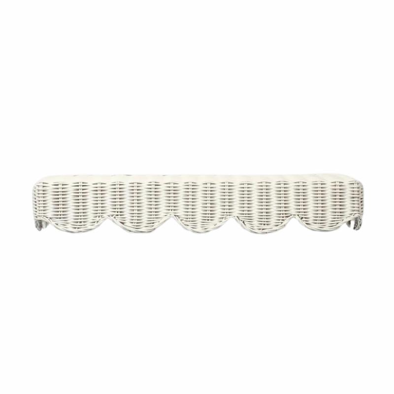 Belle Rattan Wall Shelf White 60Cm Bookcases & Shelving