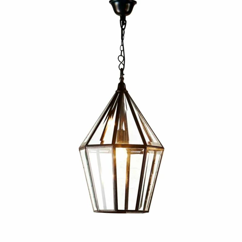 Belmont Glass Ceiling Pendant Black Hanging