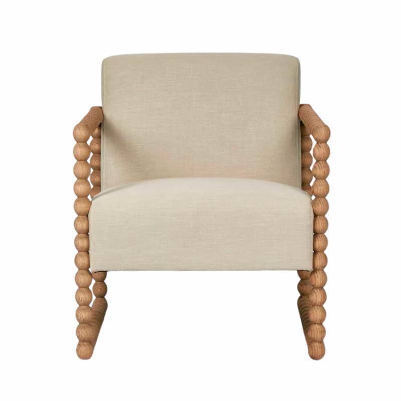 Bobbin Oak Chair Natural/Linen Accent Chairs