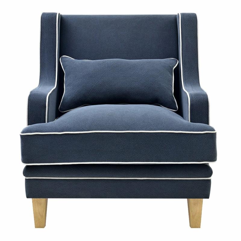 Bondi Hamptons Armchair Navy W/White Piping Armchairs