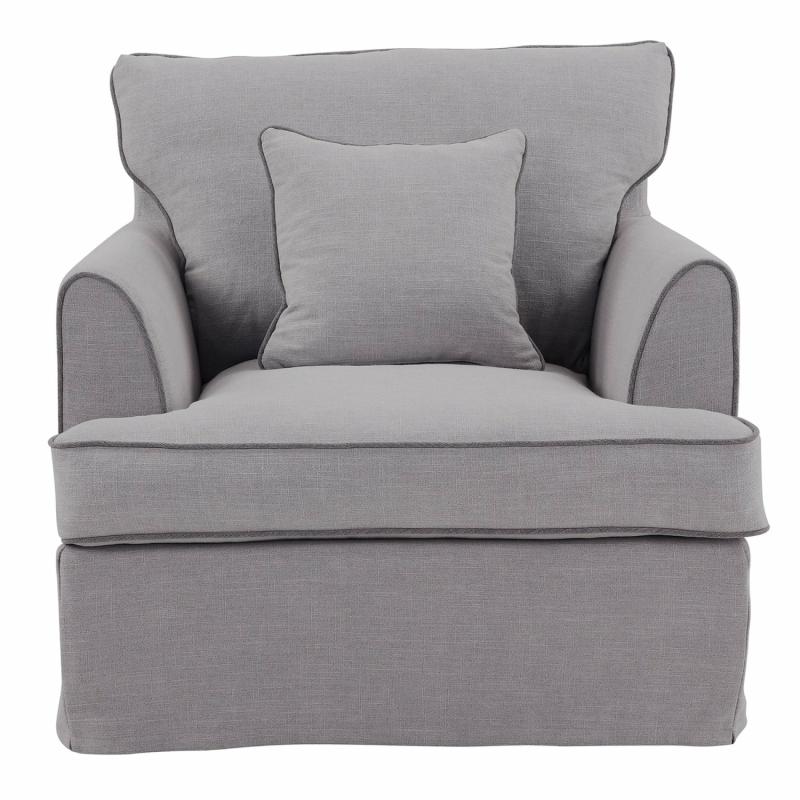 Byron Hamptons Armchair Pebble Grey Armchairs