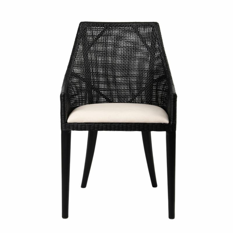 Charlotte Rattan Dining Chair Black Chairs