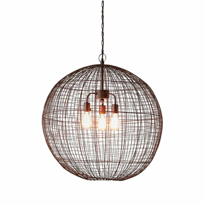 Cray Ball Ceiling Pendant Large Antique Copper Hanging