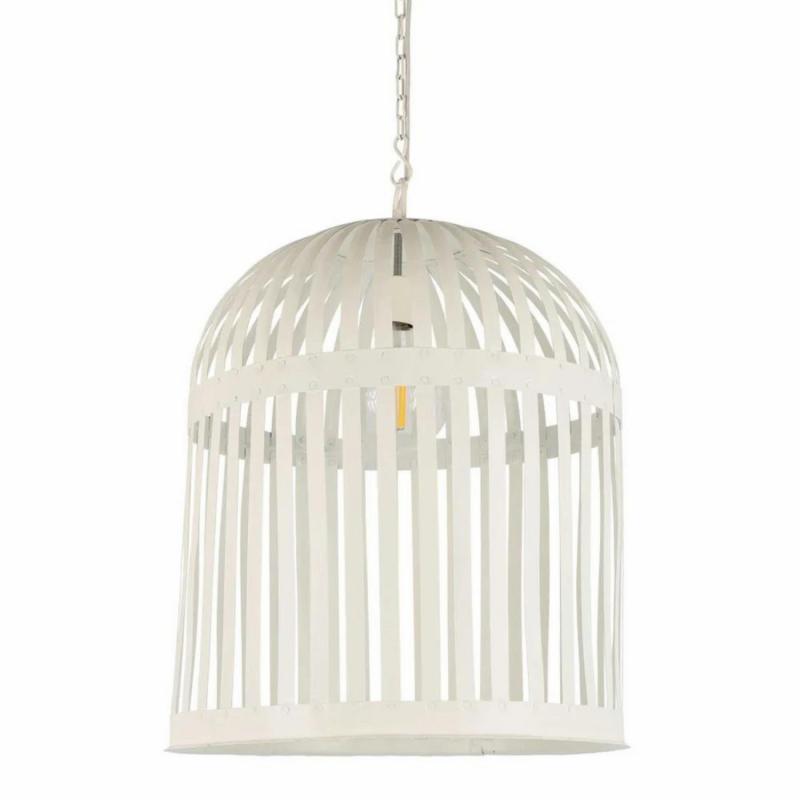 Esch Cage Ceiling Pendant White Hanging