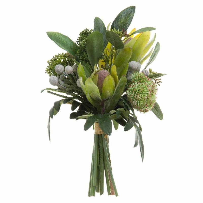 Eucalyptus Berry Bouquet 30Cm Green Artificial Flowers & Plants