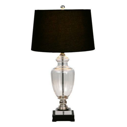 Glass Black Lamp W Black Shade Lamps