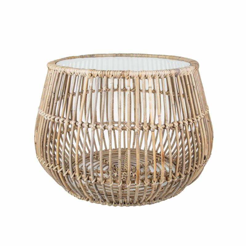 Haiti Round Basket Table Glass Coffee Tables