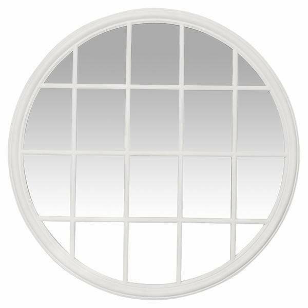 Hamptons Round Mirror 1.2X1.2M White Mirrors