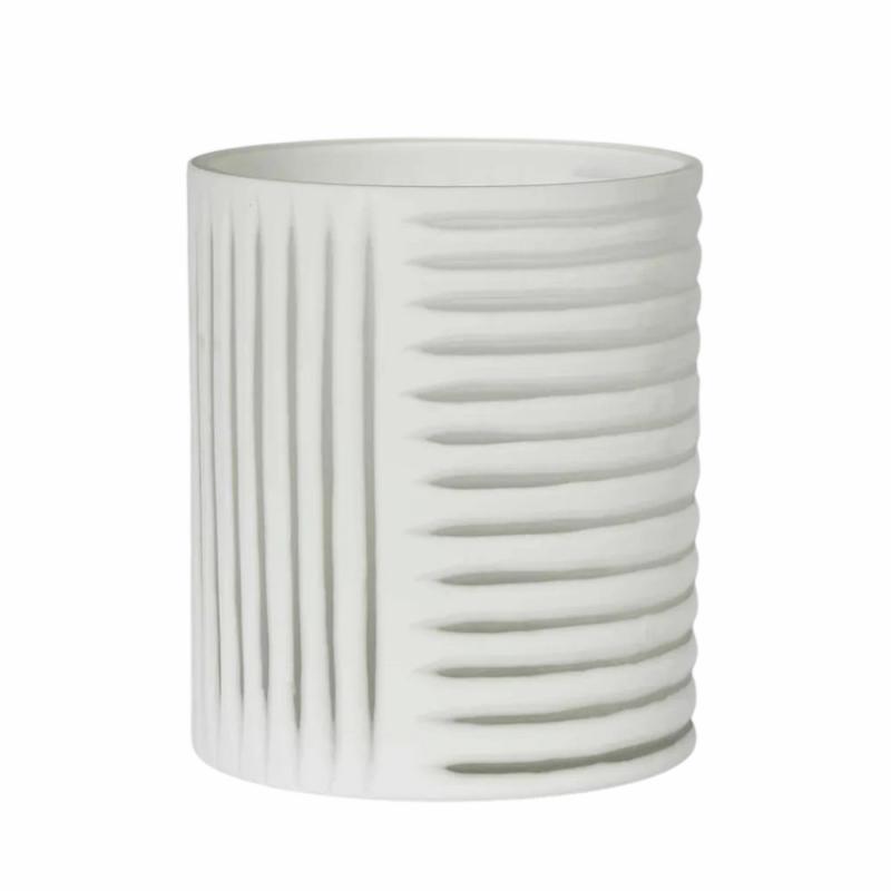 Hollis Vase Wide White Decor