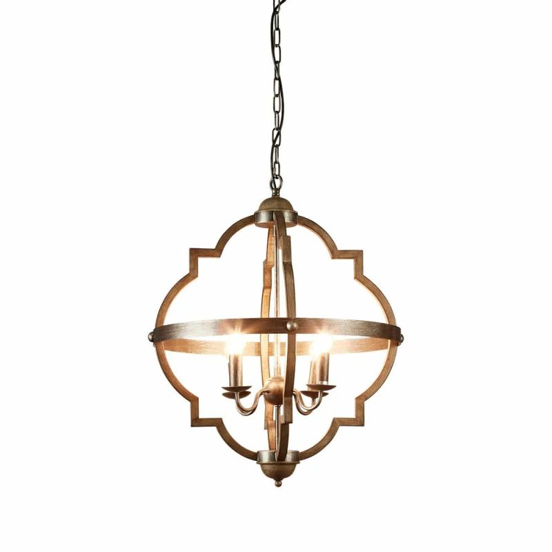 Hyatt Ceiling Pendant Medium Rust Brown And Silver Black Hanging