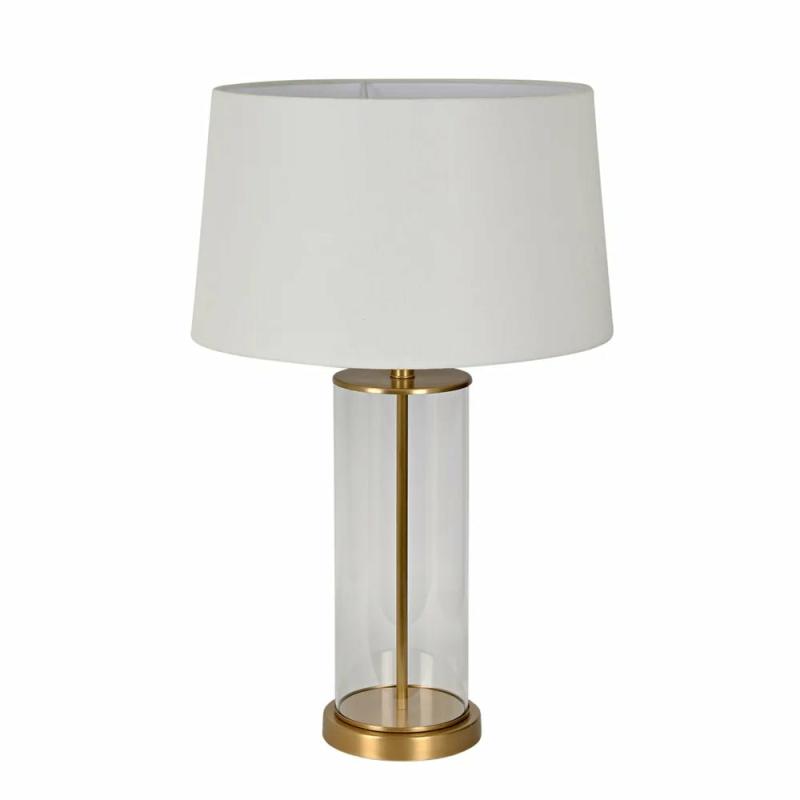 Iris Glass Table Lamp Base Aged Brass Lamps