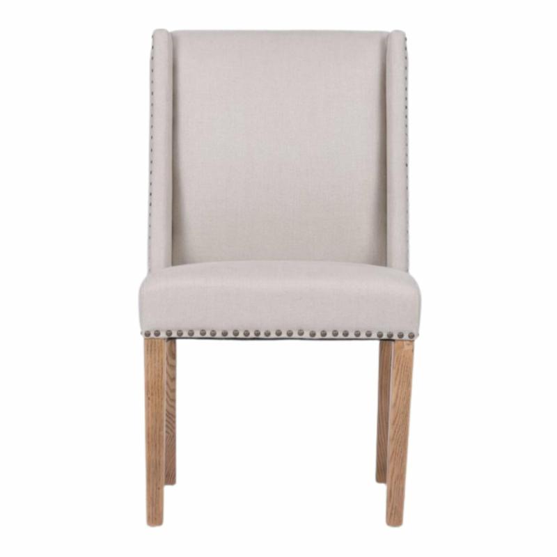 Ithaca Dining Chair Beige W/Studs Chairs