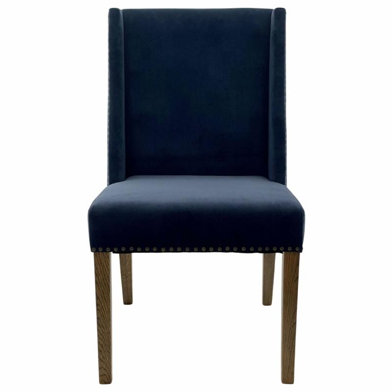 Ithaca Navy Velvet Dining Chair W/Studs Chairs