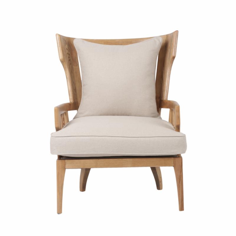 Jackman Coastal Oakwood And Linen Armchair Natural Armchairs