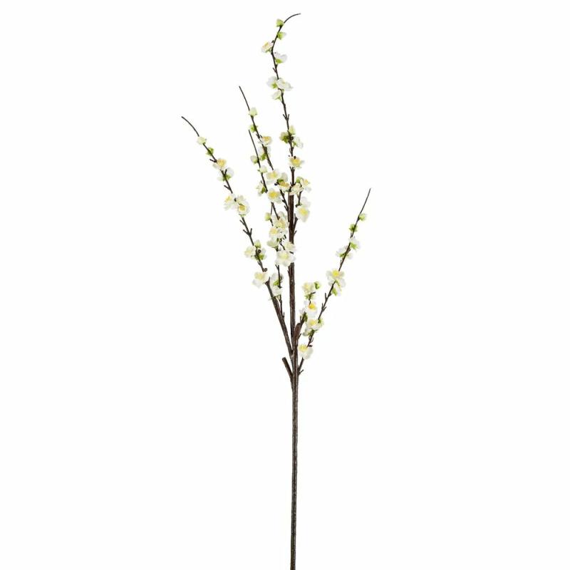 Japonica Blossom Stem 120Cm White Artificial Flowers & Plants