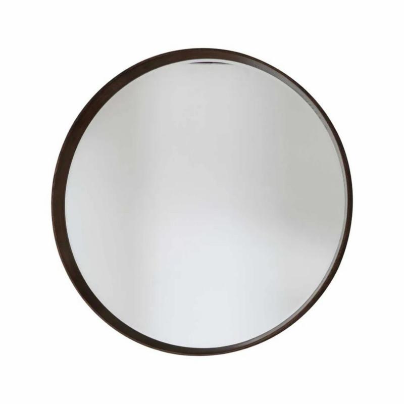 Keaton Round Mirror Walnut Large Mirrors