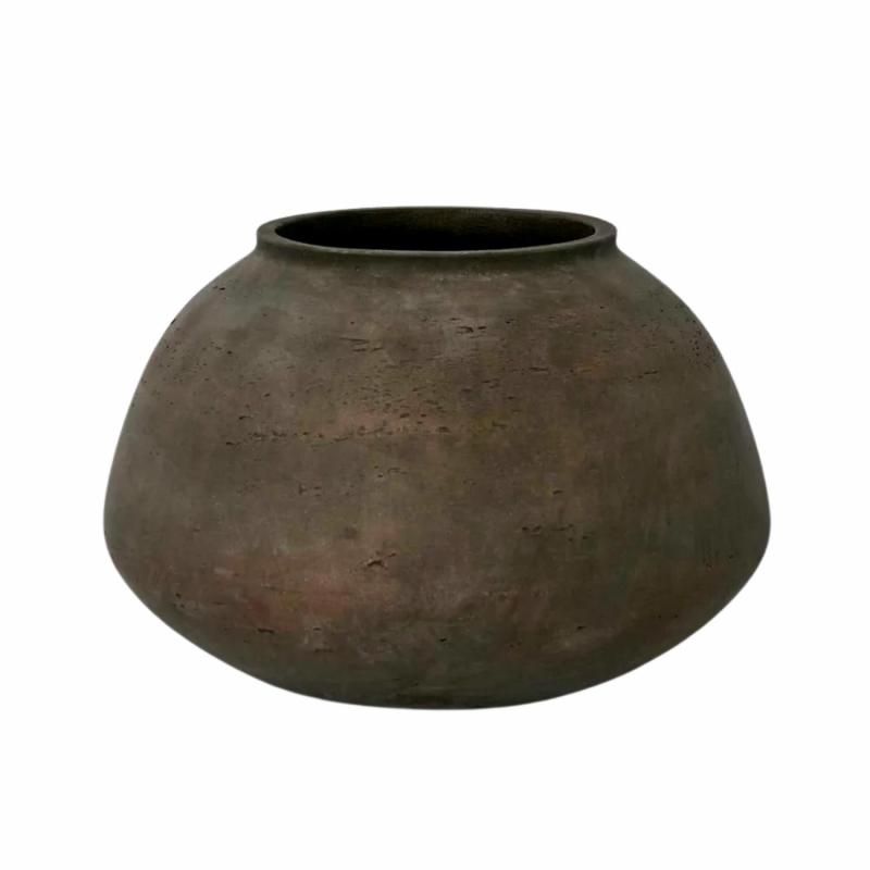 Landis Wide Vase Earth Brown Decor