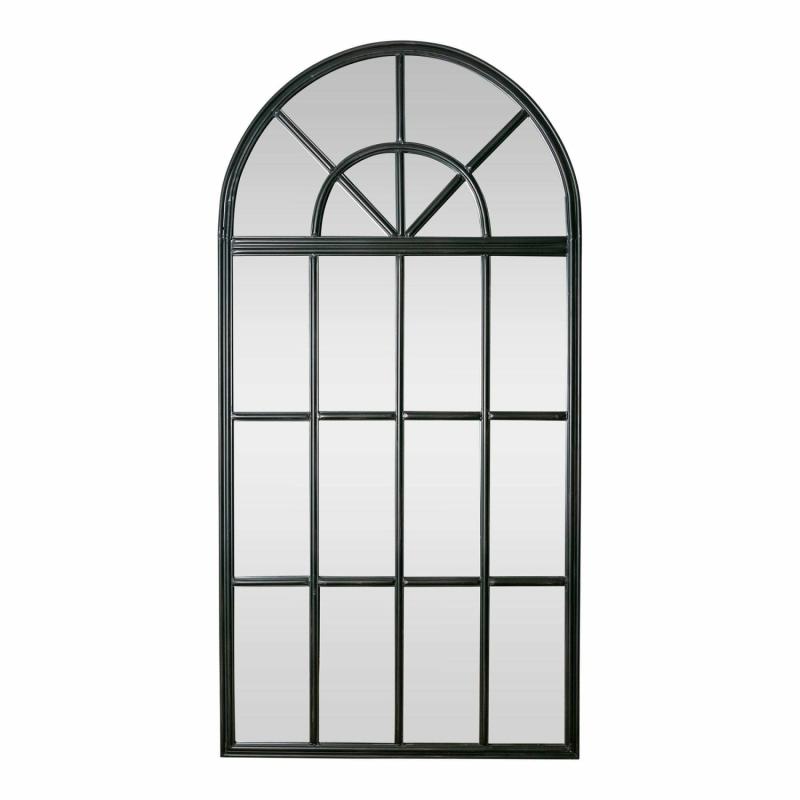 Large Iron Arch Mirror With Panes Mirrors