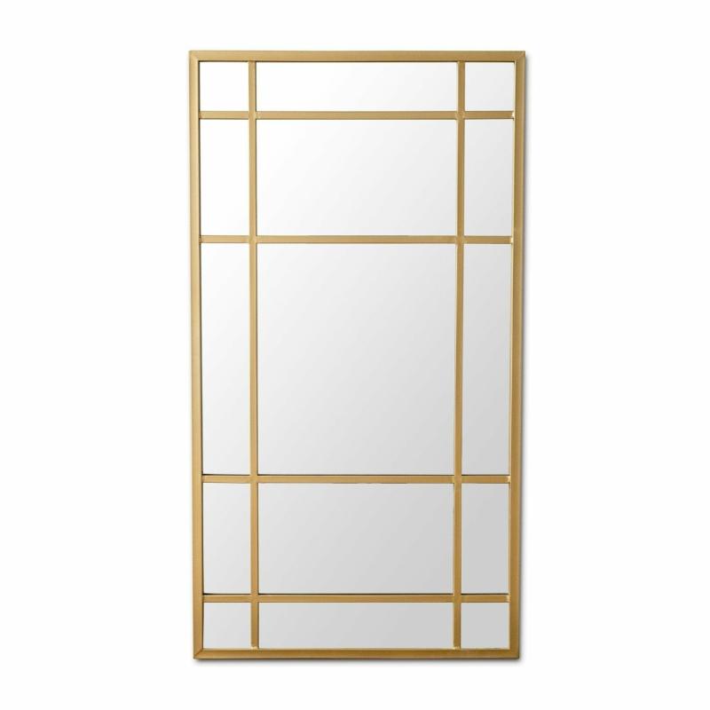 Lucia Gold Rimmed 15 Pane Mirror Mirrors