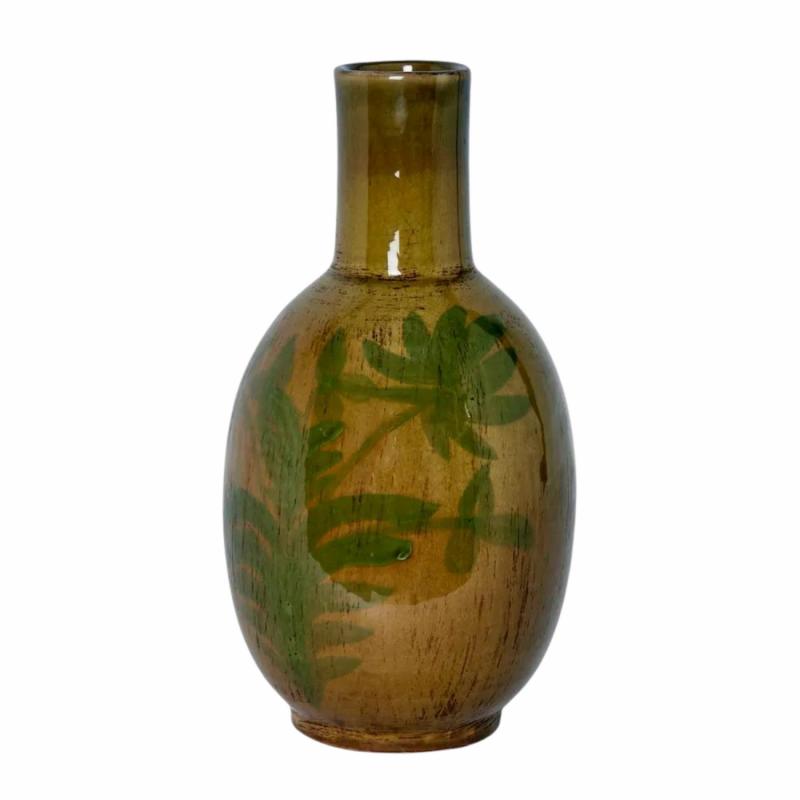 Mae Terracotta Green Tall Vase Decor