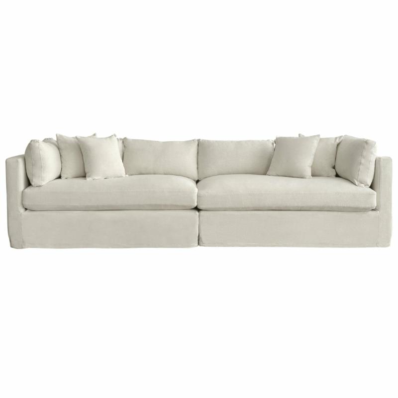 Marbella 4 Seat Slip Cover Sofa Ivory 4 Seaters