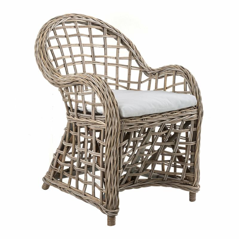 Mauritius Wicker Arm Chair With Cushion Armchairs