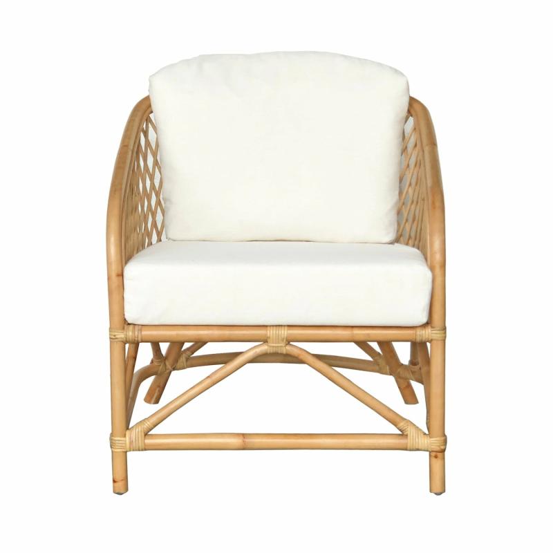 Montego Natural Rattan Lounge Chair With Cushions Accent Chairs