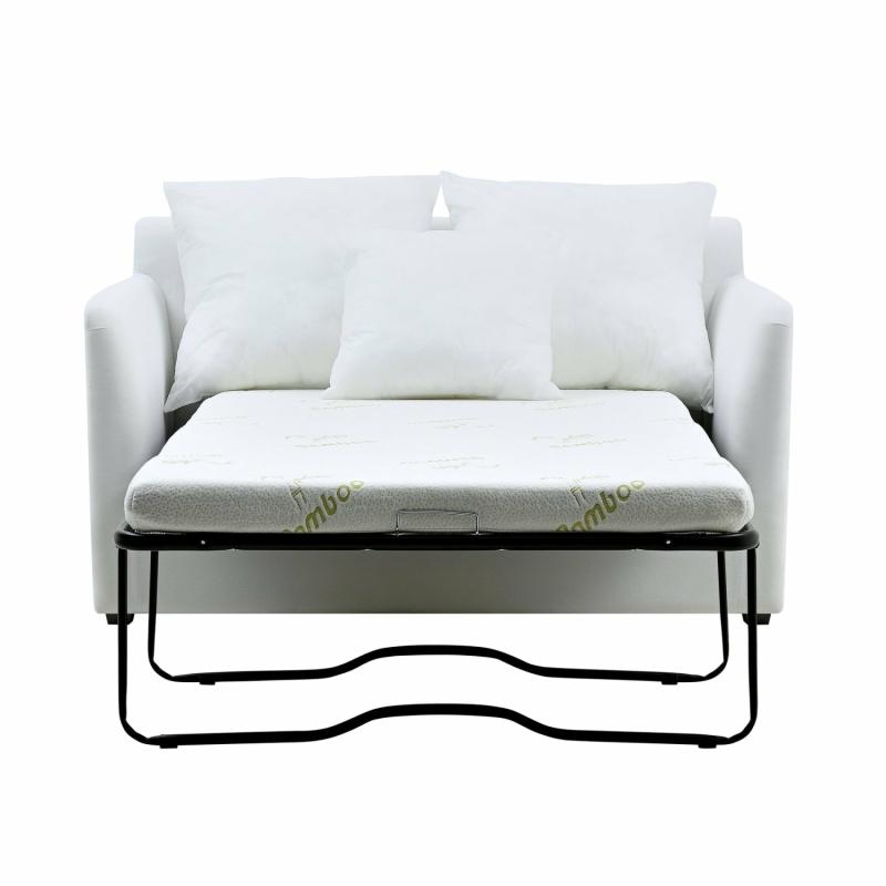 Noosa Hamptons 1.5 Seat Sofa Bed Grey W/White Piping Sofa Beds