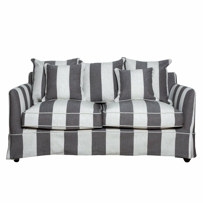 Noosa Hamptons 2 Seat Sofa Grey/Cream 2 Seaters