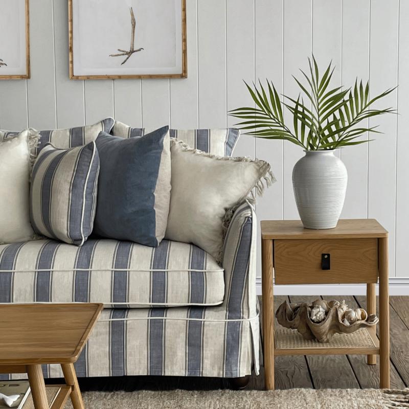 Noosa Hamptons 2 Seat Sofa Sky Stripe 2 Seaters