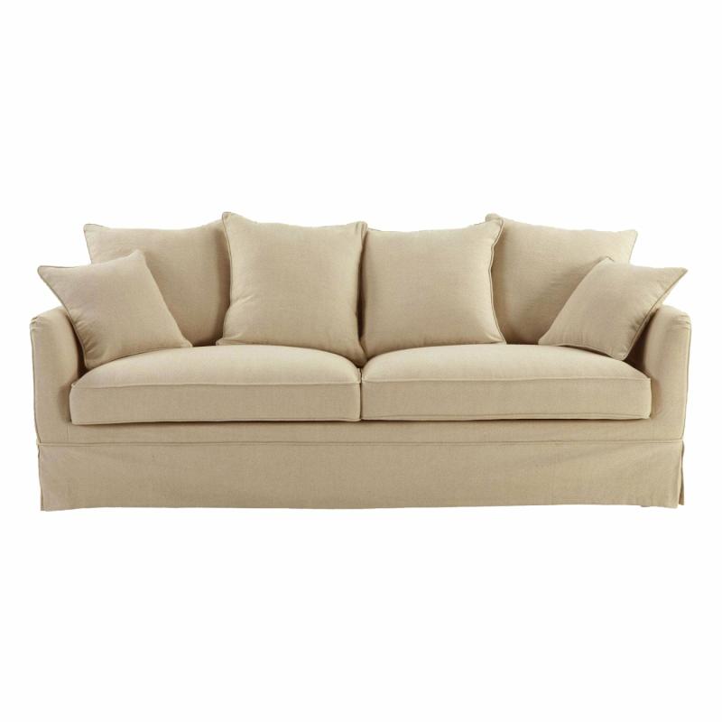 Noosa Hamptons 3 Seat Sofa Beige Linen Blend 3 Seaters