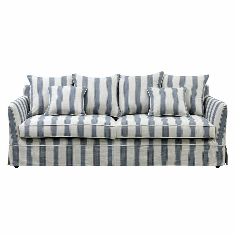 Noosa Hamptons 3 Seat Sofa Blue Sky Stripe 3 Seaters