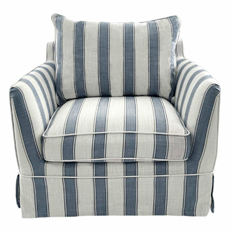 Noosa Hamptons Armchair Blue Sky Stripe Armchairs